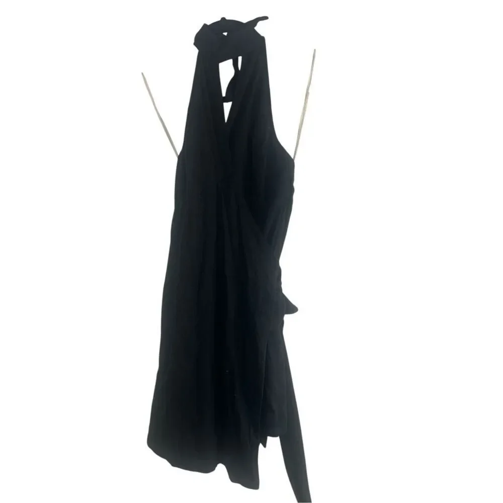✨Free People Xandra High Neck Mini Wrap Black Sz Small Dress✨